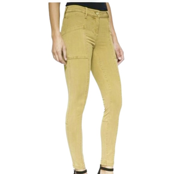 Liverpool Dull Gold Ankle Cargo Jeans with Zipper - Picture 1 of 9